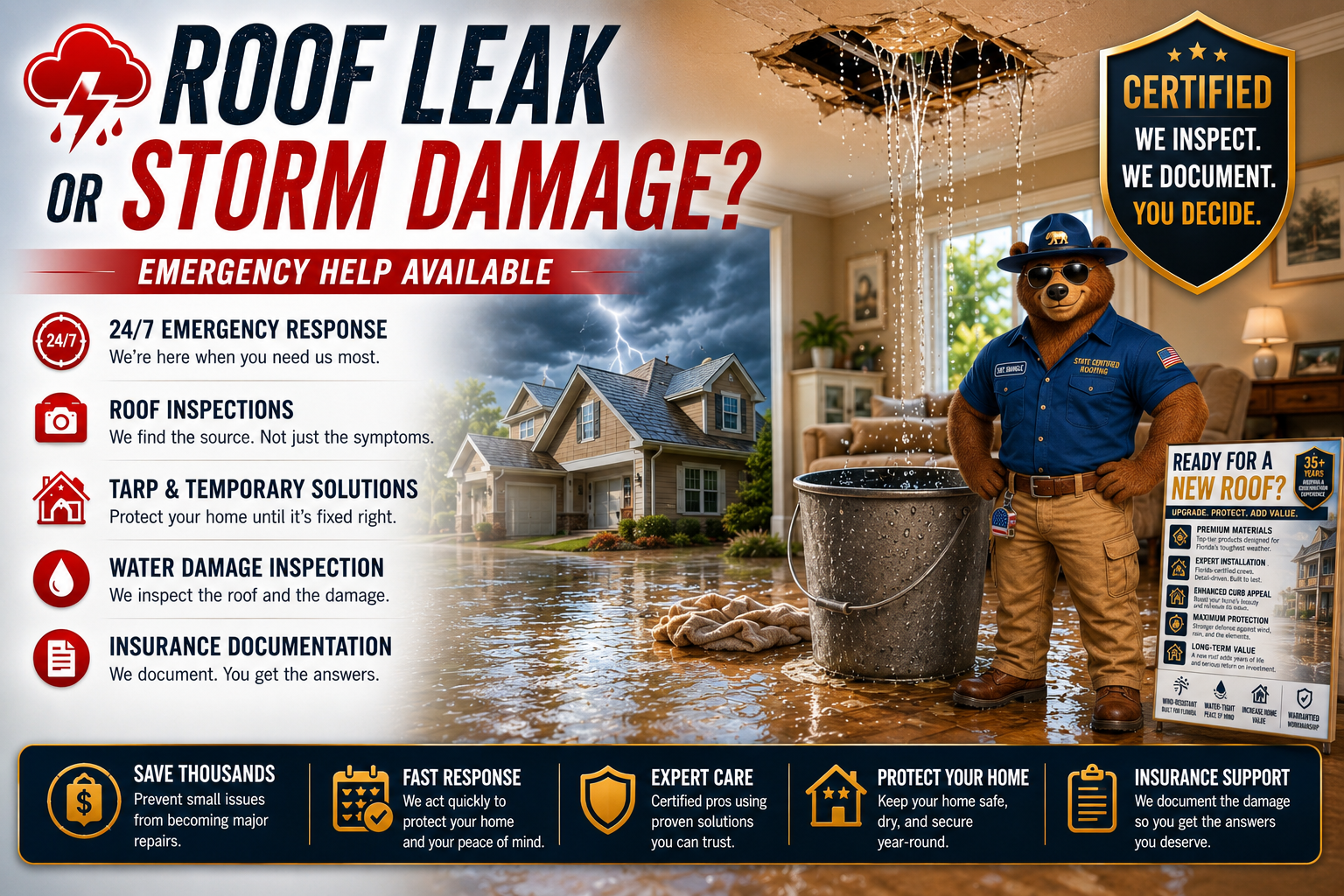 Roof Leak or Storm Damage — Emergency Response