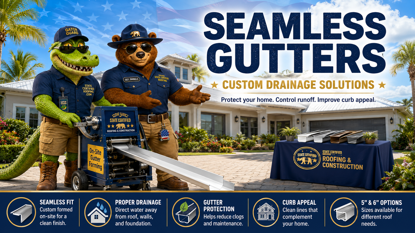 Seamless Gutters — Custom Drainage Solutions